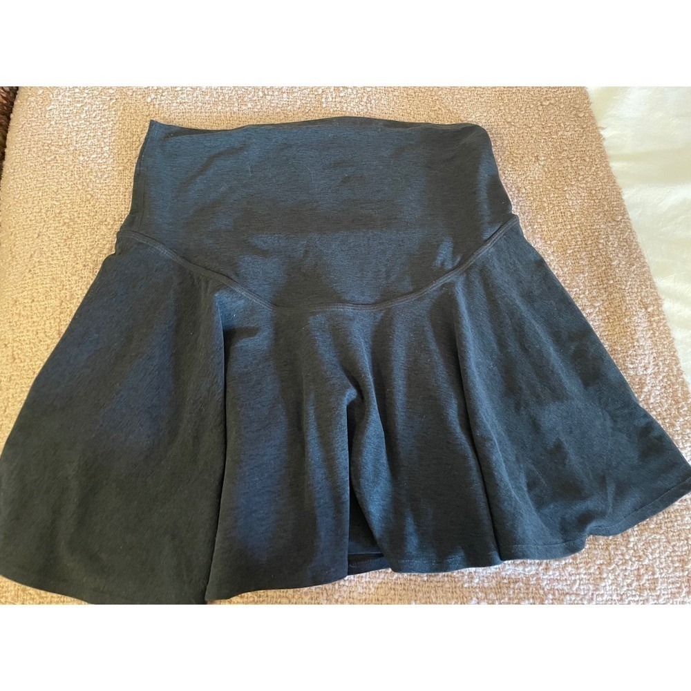 Beyond The Bump Yoga Maternity Skort Charcoal Gray Heather Over Belly Size Large